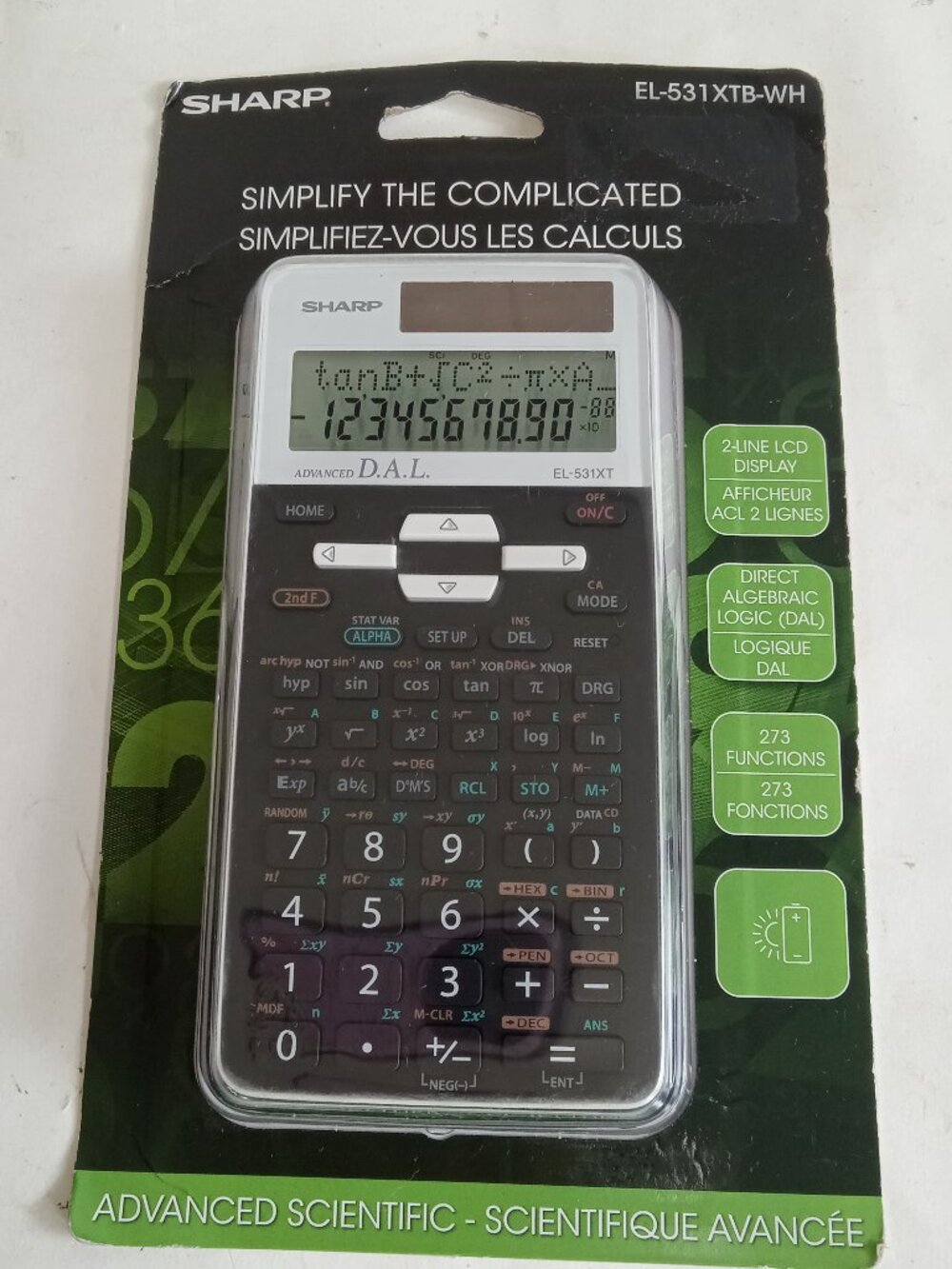 Sharp EL531XTB-WH Advanced Scientific Calculator Brand New
